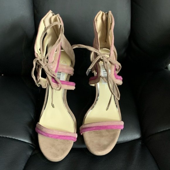 Jessica Simpson Pink Suede Cage Sandals Size 8.5 New - Picture 7 of 8